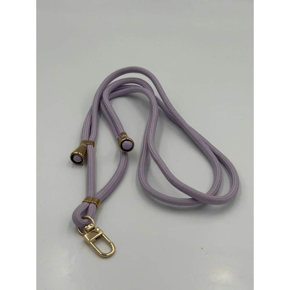 Lilac Purple Braided Crossbody Phone Lanyard Strap Gold Tone Hardware Adjustable